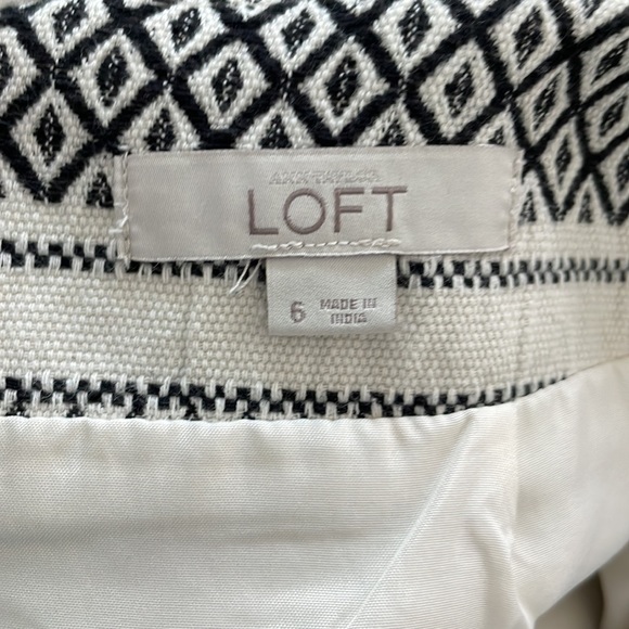 Ann Taylor LOFT Mosaic geometric Striped Pencil Skirt high waisted skirt - Picture 7 of 8